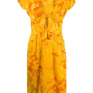 A.N.G.E.L.O. Vintage Cult 1980s tropical print dress - Yellow