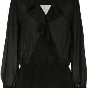 A.P.C. Edna sheer ruffle blouse - Black