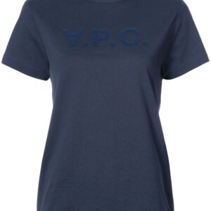 A.P.C. crew neck logo printed T-shirt - Blue