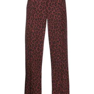 A.P.C. cropped leopard print trousers - Red