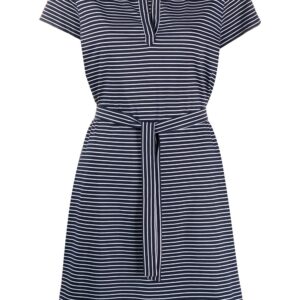 A.P.C. striped-print tie-waist dress - Blue