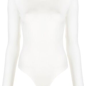 AGOLDE fine knit longsleeved bodysuit - White