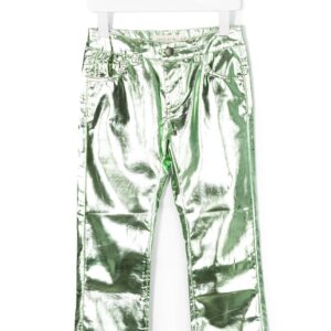 Andorine metallic cropped trousers - Green