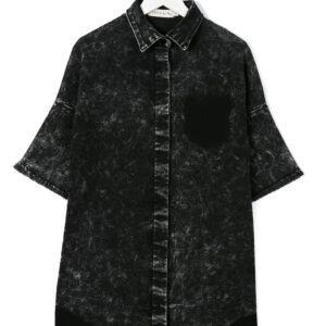 Andorine raw edge shirt dress - Black