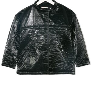 Andorine textured patent jacket - Black
