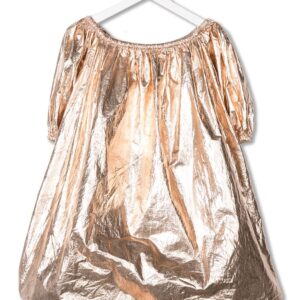 Andorine wrinkled-effect metallized dress - GOLD