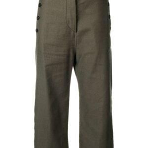 Ann Demeulemeester cropped trousers - Green