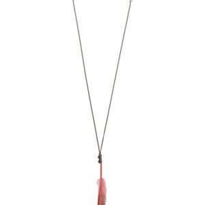 Ann Demeulemeester feather pendant necklace - PINK