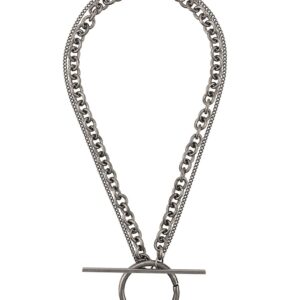 Ann Demeulemeester lock hoop necklace - SILVER