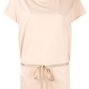 Ann Demeulemeester short sleeved t-shirt with belt - NEUTRALS