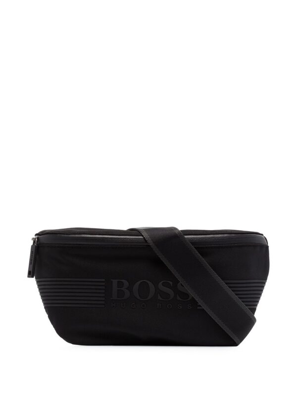 BOSS Pixel logo-print crossbody bag - Black