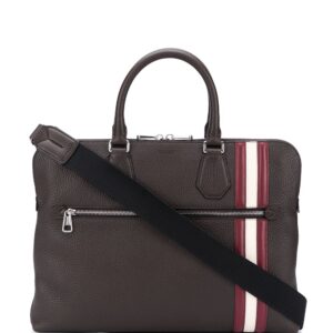 Bally signature stripe briefcase - Brown