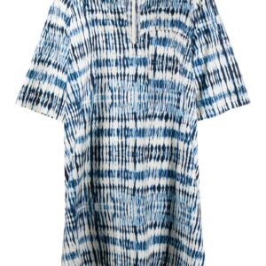 Barena oversized abstract print shirt dress - Blue