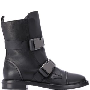 Casadei buckle strap boots - Black