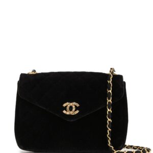 Chanel Pre-Owned 1985-1993 diamond quilted chain shoulder bag - Black