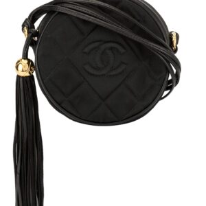 Chanel Pre-Owned 1989-1991 quilted round fringe crossbody bag - Black