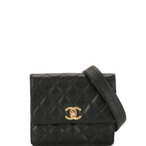 Chanel Pre-Owned 1990s diamond quilted belt bag - Black
