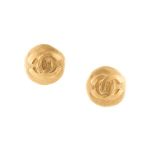 Chanel Pre-Owned 1995 CC button earrings - GOLD