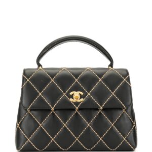 Chanel Pre-Owned 2005's wild stitch quilted handbag - Black