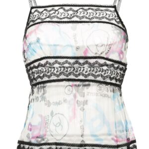 Chanel Pre-Owned 2007 logo print sheer camisole - Multicolour
