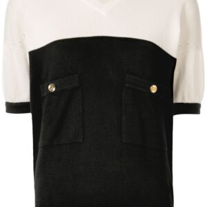 Chanel Pre-Owned CC button knitted top - Black