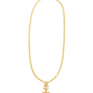 Chanel Pre-Owned CC stone long necklace - GOLD