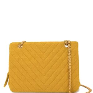Chanel Pre-Owned Chevron double chain shoulder bag - Yellow