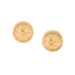 Chanel Pre-Owned Rue Cambon button clip-on earrings - GOLD