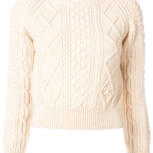 Chanel Pre-Owned cable knit sweater - White
