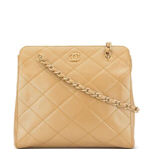 Chanel Pre-Owned diamond quilted chain tote - GOLD