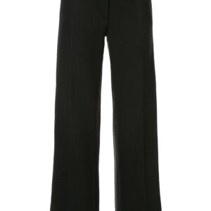 Chanel Pre-Owned engraved button long straight trousers - Brown