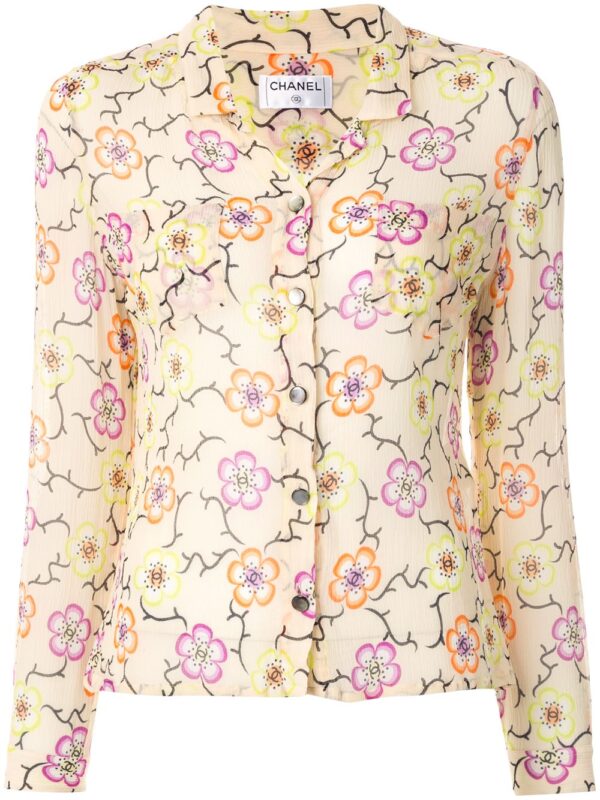 Chanel Pre-Owned floral print shirt - Yellow