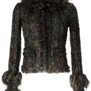 Chanel Pre-Owned fringed tweed jacket - Green