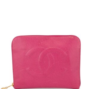 Chanel Pre-Owned grained flat clutch - PINK