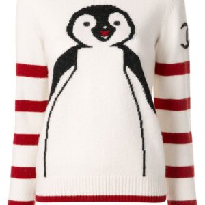 Chanel Pre-Owned intarsia knit penguin jumper - White