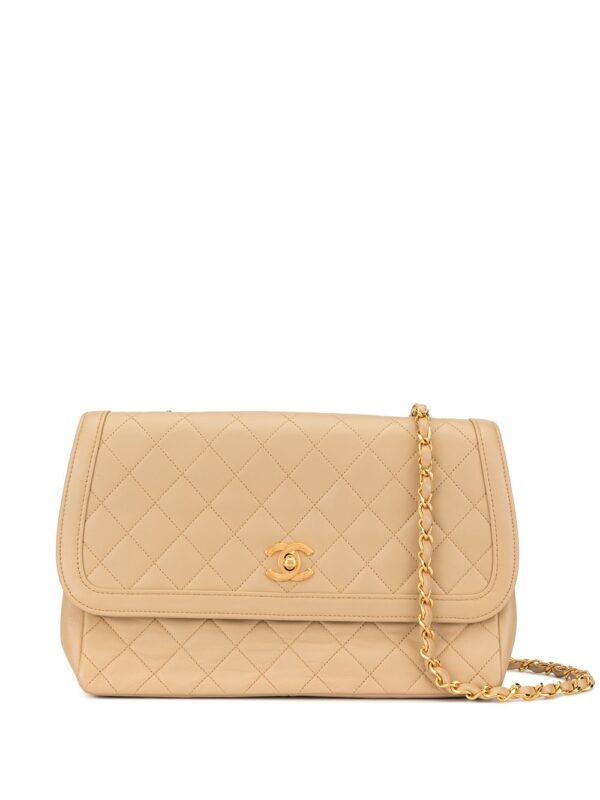 Chanel Pre-Owned quilted CC shoulder bag - NEUTRALS