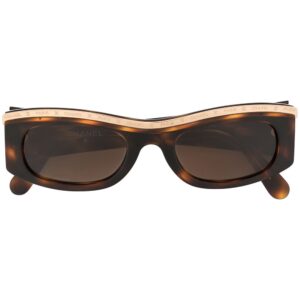 Chanel Pre-Owned skinny sunglasses - Brown