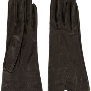 Chanel Pre-Owned stitched interlocking CC gloves - Brown