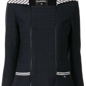 Chanel Pre-Owned striped panel jacket - Black
