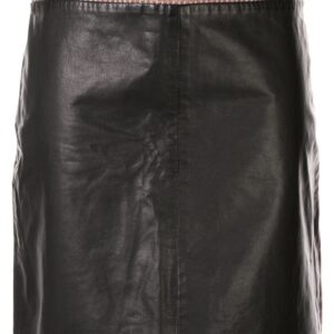 Chanel Pre-Owned tweed detail leather skirt - Black