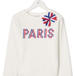 Charabia Paris print jumper - White