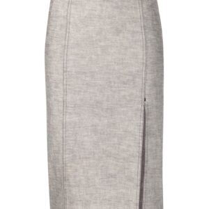 Christian Dior 2000s pre-owned double-belted pencil skirt - NEUTRALS