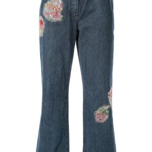 Christian Dior pre-owned patch-embellished jeans - Blue