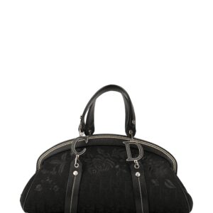 Christian Dior pre-owned rose embroidery Trotter tote - Black