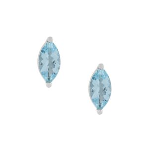 Delfina Delettrez 18kt white gold Dots Solitaire aquamarine stud earrings - Metallic