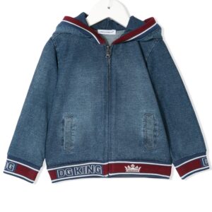 Dolce & Gabbana Kids DG King trim hoodie - Blue