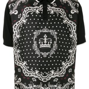 Dolce & Gabbana bandana-print polo shirt - Black