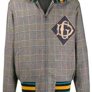 Dolce & Gabbana check-print zip-up jacket - Grey