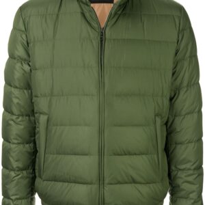 Dolce & Gabbana high collar padded jacket - Green
