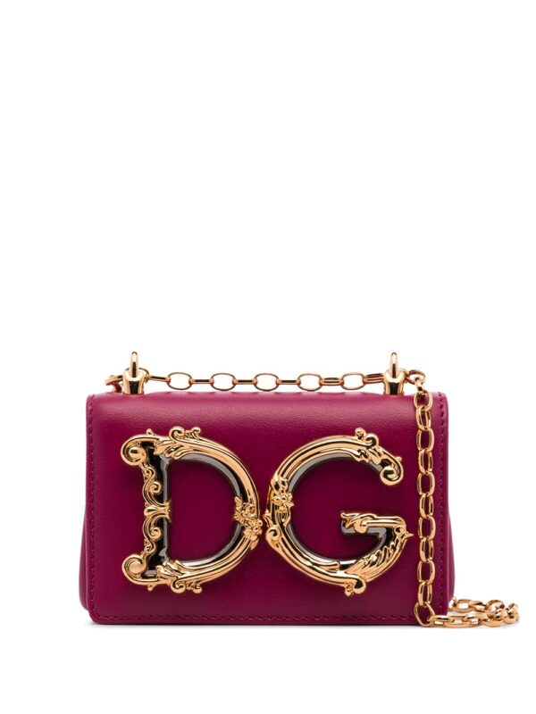Dolce & Gabbana logo-embellished leather mini bag - PINK